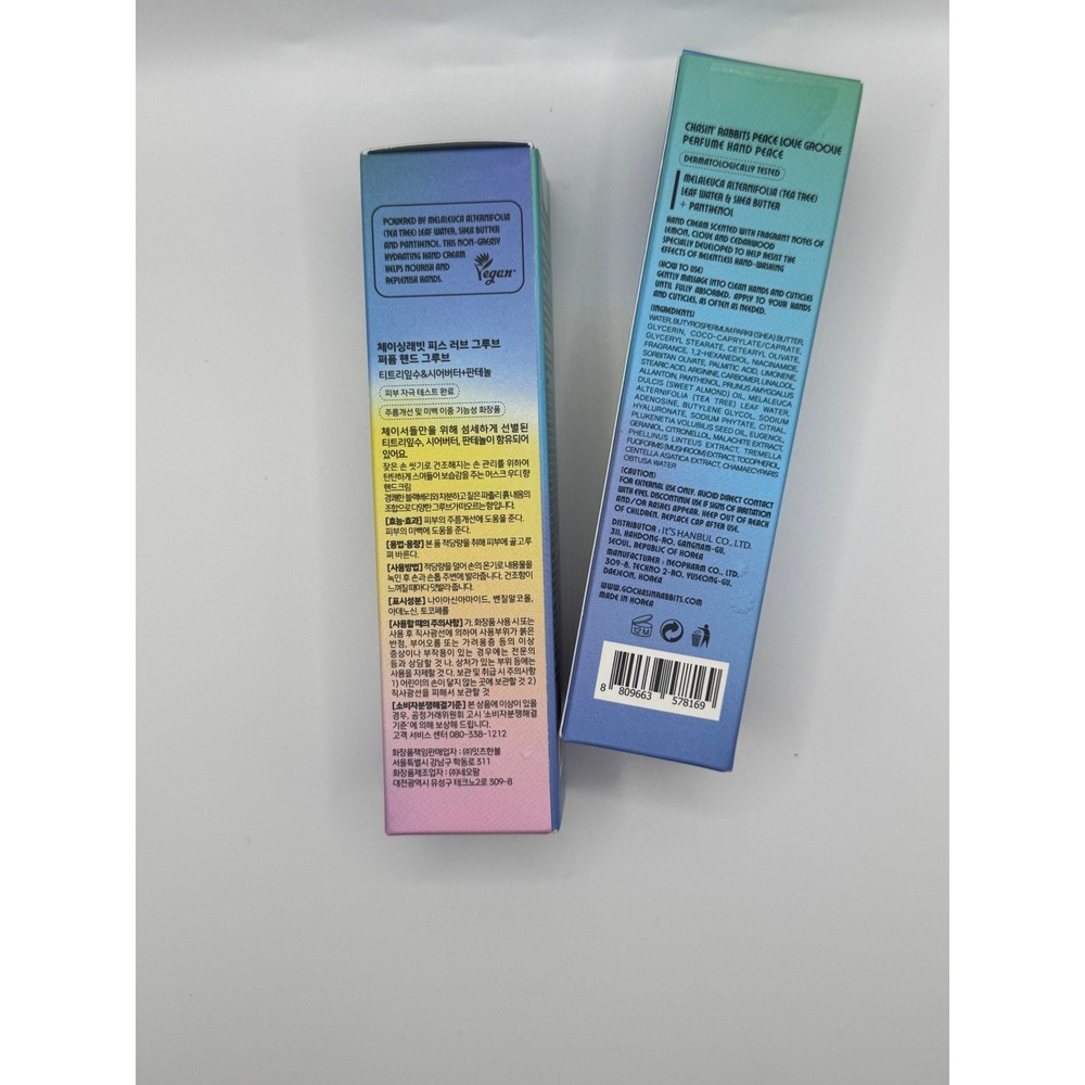 Chasin' Rabbits‎ Hand Cream 2pc Vegan K-Beauty 50ml Peace Love Collection - Picture 3 of 4